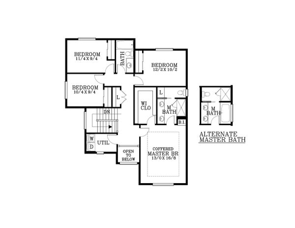 Craftsman Floor Plan - Upper Floor Plan #53-482