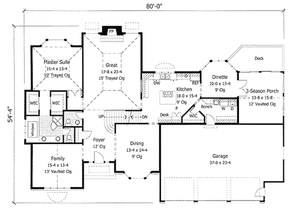 Traditional Floor Plan - Main Floor Plan #51-157