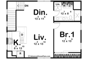 Barndominium Style House Plan - 1 Beds 1 Baths 1009 Sq/Ft Plan #455-501 