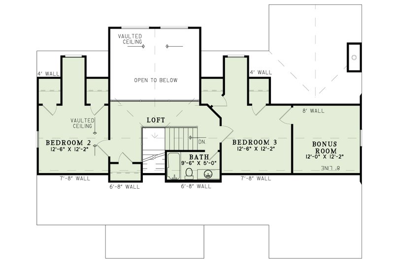 House Blueprint - Floor Plan - Upper Floor for Craftsman House Plan #17-3468 - 3 bed, 3 bath