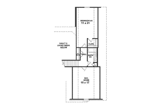 Floor Plan - Upper Floor for Traditional House Plan #81-535 - 3 bed, 2 bath