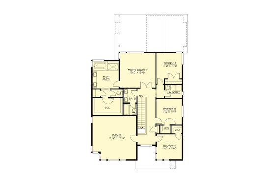 Floor Plan - Upper Floor for Modern House Plan #132-225 - 4 bed, 3 bath
