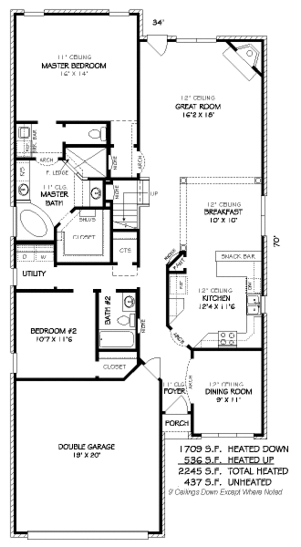 European Floor Plan - Main Floor Plan #424-140