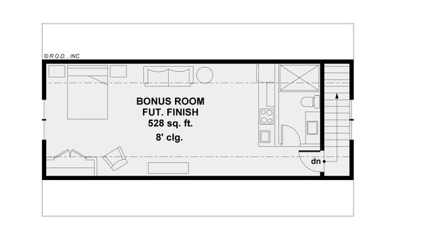Dream House Plan - Floor Plan - Upper Floor for Farmhouse House Plan #51-1582 - 1 bed, 1 bath