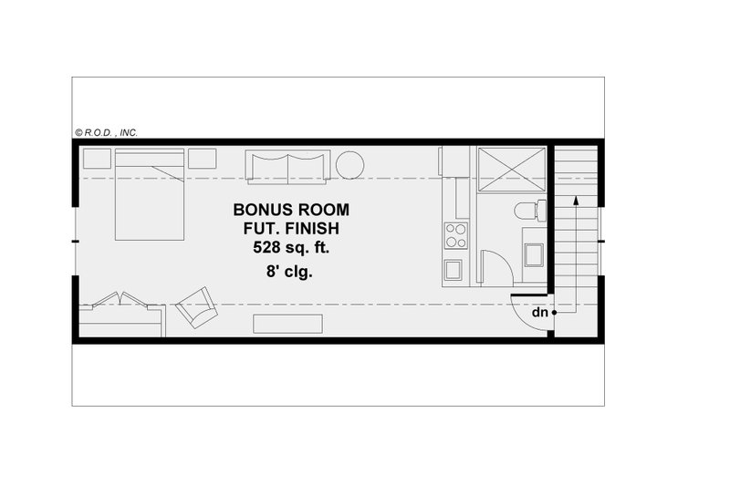 Dream House Plan - Floor Plan - Upper Floor for Farmhouse House Plan #51-1582 - 1 bed, 1 bath