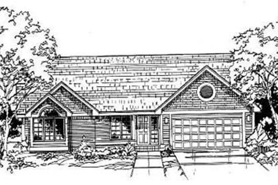 Exterior - Front Elevation for Traditional House Plan #50-202 - 3 bed, 2 bath