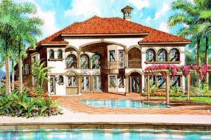 Mediterranean Exterior - Front Elevation Plan #420-160