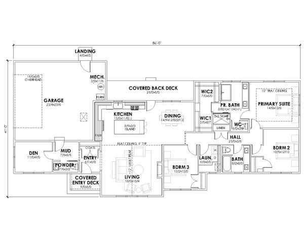 Ranch Floor Plan - Main Floor Plan #1105-9