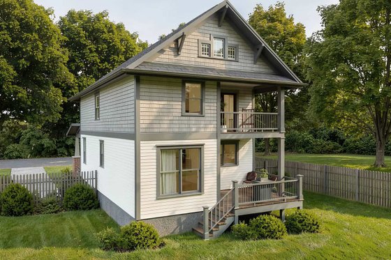 Exterior - Rear Elevation for Craftsman House Plan #79-348 - 3 bed, 2.5 bath