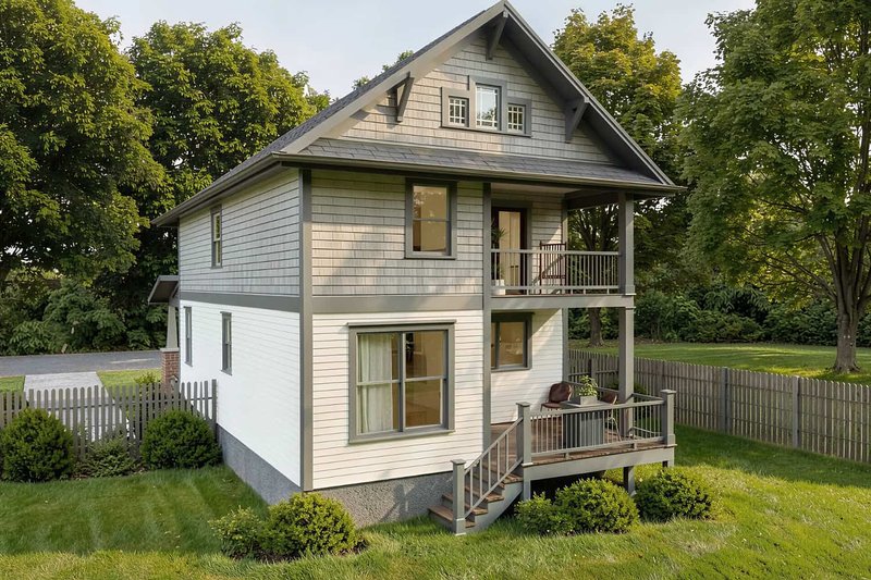 House Plan Design - Exterior - Rear Elevation for Craftsman House Plan #79-348 - 3 bed, 2.5 bath