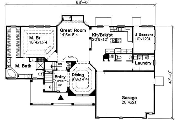 Dream House Plan - Traditional Floor Plan - Main Floor Plan #50-199