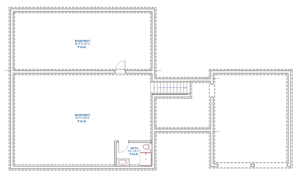 House Blueprint - Farmhouse Floor Plan - Lower Floor Plan #1109-26