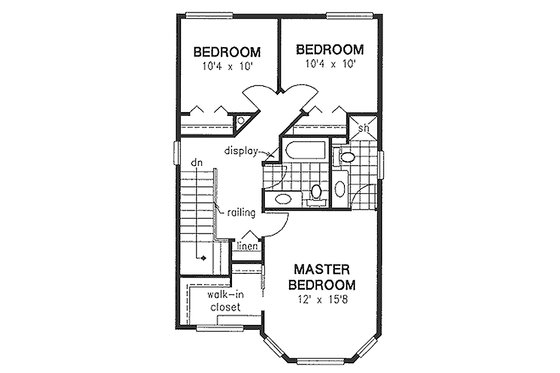 Floor Plan - Upper Floor for Farmhouse House Plan #18-280 - 3 bed, 2.5 bath