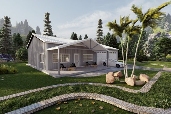 Exterior - Other Elevation for Barndominium House Plan #1107-2 - 2 bed, 2 bath