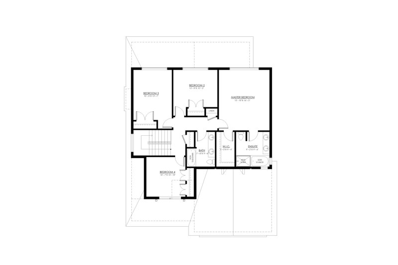 Dream House Plan - Floor Plan - Upper Floor for Farmhouse House Plan #1114-14 - 4 bed, 2.5 bath