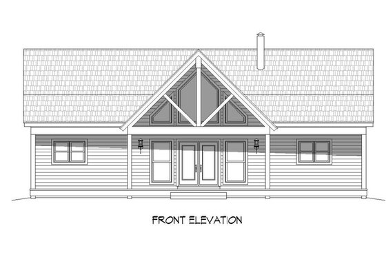 Exterior - Front Elevation 8 for Country House Plan #932-15 - 2 bed, 2 bath