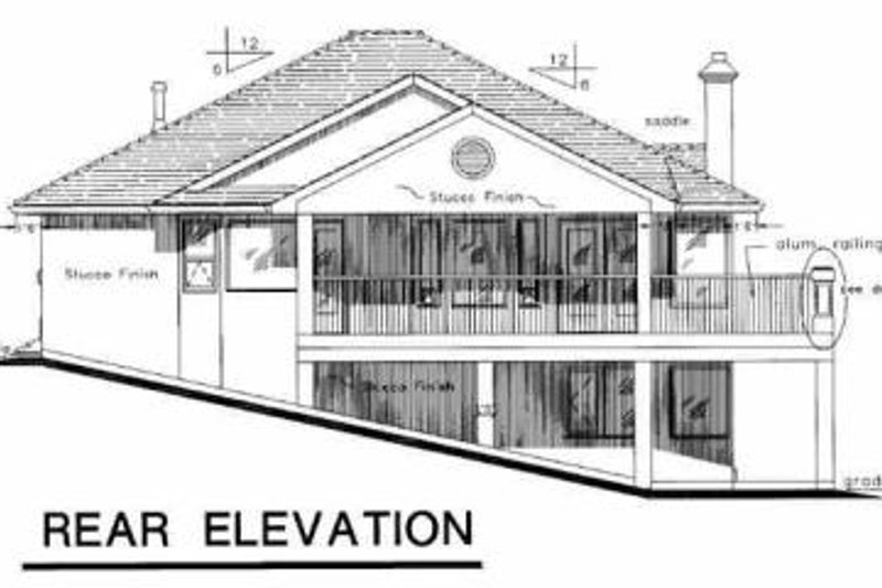 Architectural House Design - Exterior - Rear Elevation for Mediterranean House Plan #18-212 - 3 bed, 2 bath