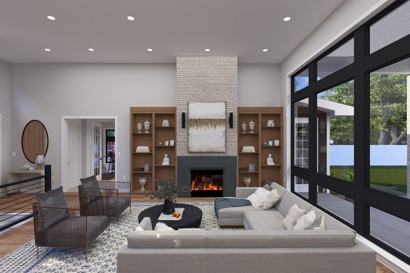 House Design - Interior - Family Room 1 for Contemporary House Plan #1060-273 - 3 bed, 2.5 bath
