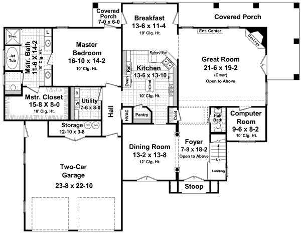 Home Plan - European Floor Plan - Main Floor Plan #21-259