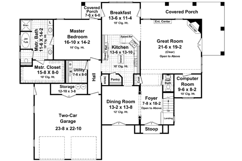 Home Plan - Floor Plan - Main Floor for European House Plan #21-259 - 3 bed, 2.5 bath