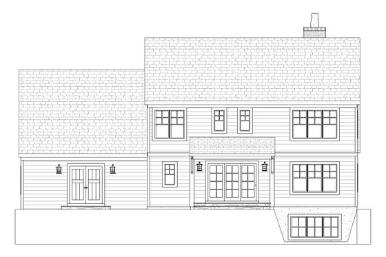 Exterior - Rear Elevation for Traditional House Plan #901-15 - 3 bed, 2.5 bath