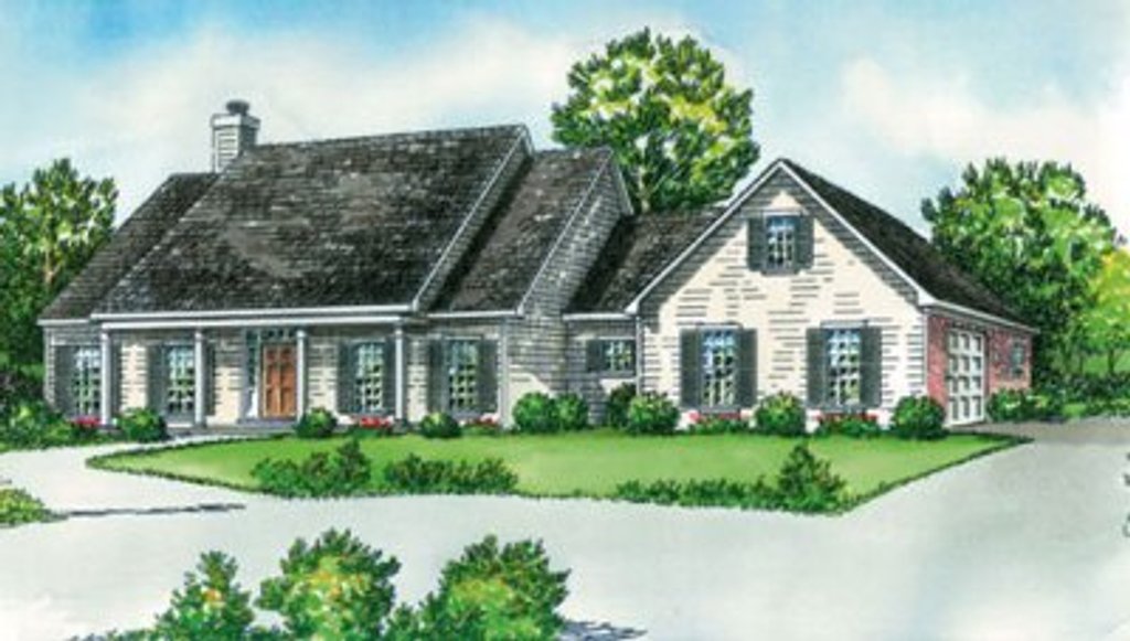 Exterior - Front Elevation 2 for Traditional House Plan #16-211 - 4 bed, 3 bath