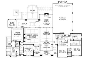 Floor Plan - Main Floor for European House Plan #929-1023 - 4 bed, 3 bath