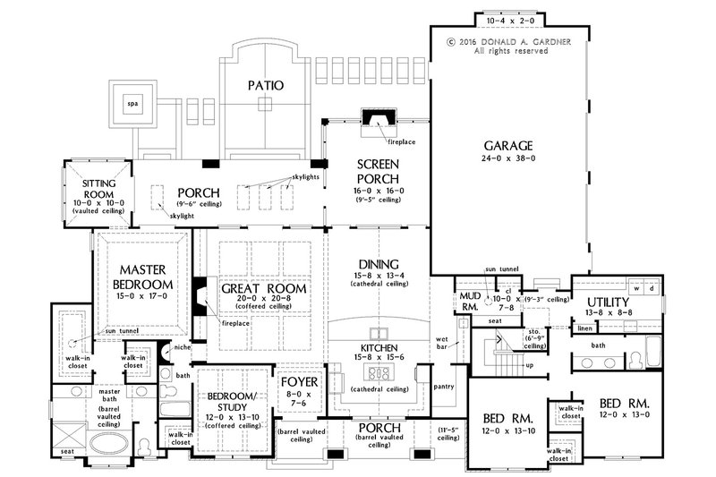 Home Plan - Floor Plan - Main Floor for European House Plan #929-1023 - 4 bed, 3 bath