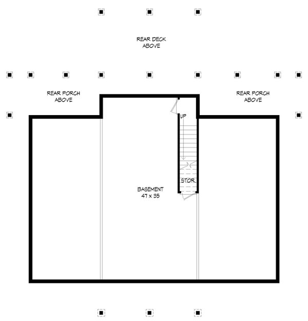 House Design - Traditional Floor Plan - Lower Floor Plan #932-489