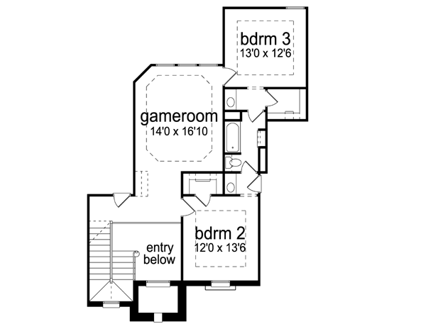 House Plan Design - Traditional Floor Plan - Upper Floor Plan #84-558