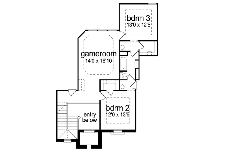 Home Plan - Floor Plan - Upper Floor for Traditional House Plan #84-558 - 3 bed, 3 bath
