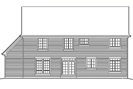 Exterior - Rear Elevation for Country House Plan #48-176 - 6 bed, 2.5 bath