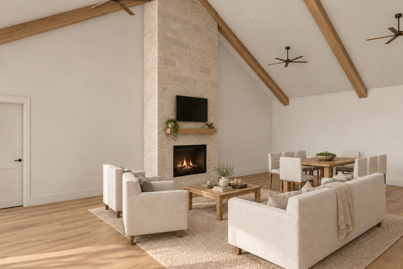 House Blueprint - Interior - Family Room for Farmhouse House Plan #923-520 - 4 bed, 3 bath