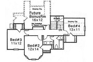 Floor Plan - Upper Floor for Farmhouse House Plan #310-614 - 4 bed, 2.5 bath