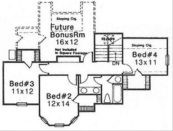 Farmhouse Floor Plan - Upper Floor Plan #310-614
