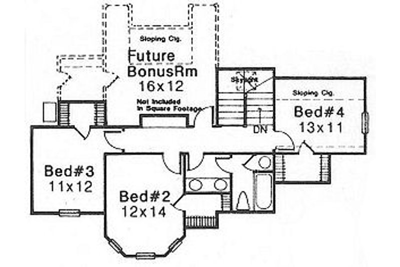 Home Plan - Floor Plan - Upper Floor for Farmhouse House Plan #310-614 - 4 bed, 2.5 bath