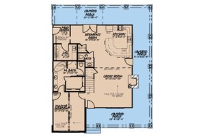 Floor Plan - Main Floor for Craftsman House Plan #923-178 - 3 bed, 2.5 bath