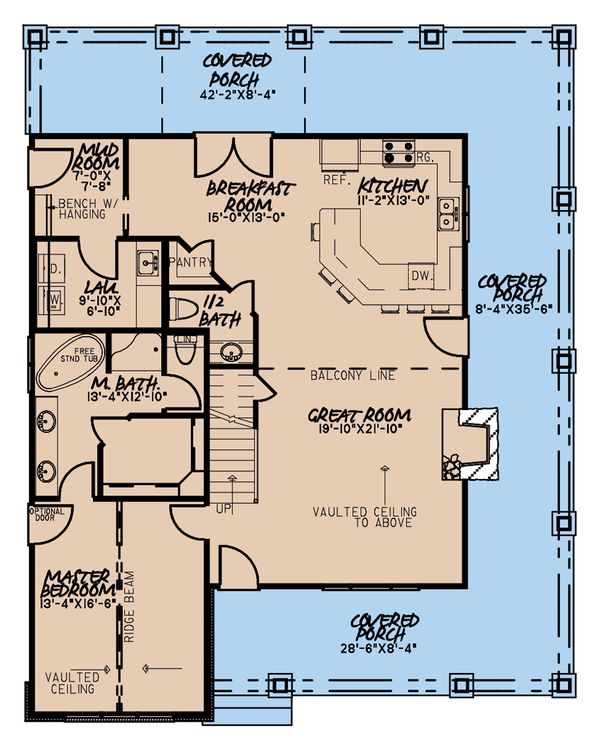 Architectural House Design - Craftsman Floor Plan - Main Floor Plan #923-178