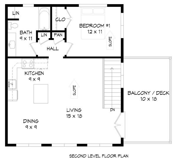 Contemporary Floor Plan - Upper Floor Plan #932-597