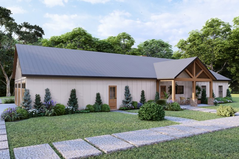 House Blueprint - Exterior - Rear Elevation for Barndominium House Plan #1117-7 - 4 bed, 3.5 bath
