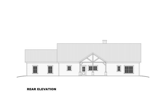 Exterior - Rear Elevation 1 for Barndominium House Plan #1117-25 - 4 bed, 3.5 bath