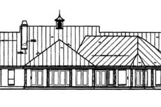Exterior - Rear Elevation for Traditional House Plan #411-526 - 4 bed, 3 bath