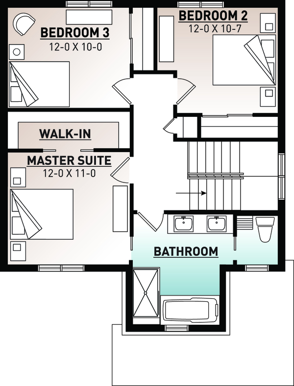 Home Plan - Craftsman Floor Plan - Upper Floor Plan #23-2643