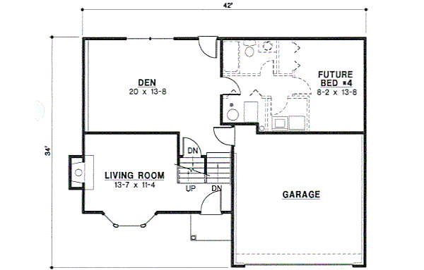 Traditional Floor Plan - Lower Floor Plan #67-660