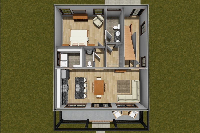 House Plan Design - Floor Plan - Main Floor 1 for Cottage House Plan #513-2396 - 3 bed, 2.5 bath