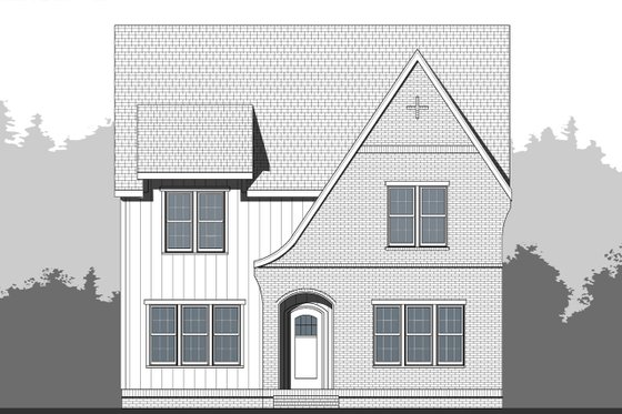 Exterior - Front Elevation 3 for European House Plan #461-58 - 4 bed, 3 bath