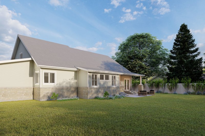 Dream House Plan - Exterior - Rear Elevation 1 for Ranch House Plan #1060-6 - 3 bed, 3 bath