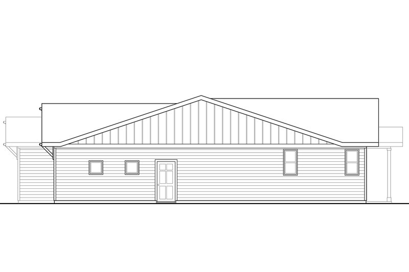 Architectural House Design - Exterior - Other Elevation 1 for Ranch House Plan #124-1061 - 3 bed, 2 bath
