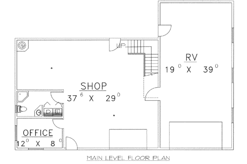 Home Plan - Floor Plan - Main Floor for Traditional House Plan #117-482, 1 bath