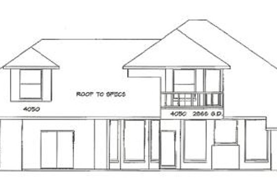 Exterior - Rear Elevation for European House Plan #65-361 - 4 bed, 5 bath